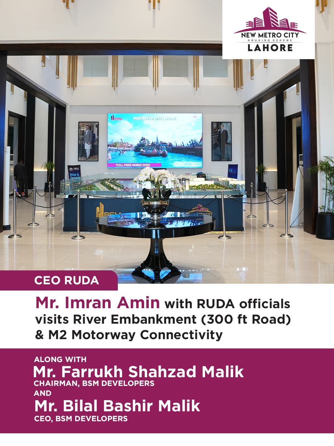 iamge 15: Exclusive Site Visit with RUDA Officials — River Embankment (300 ft Road) & M2 Motorway Connectivity.