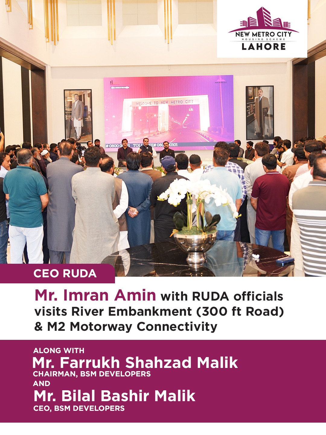 iamge 12: Exclusive Site Visit with RUDA Officials — River Embankment (300 ft Road) & M2 Motorway Connectivity.