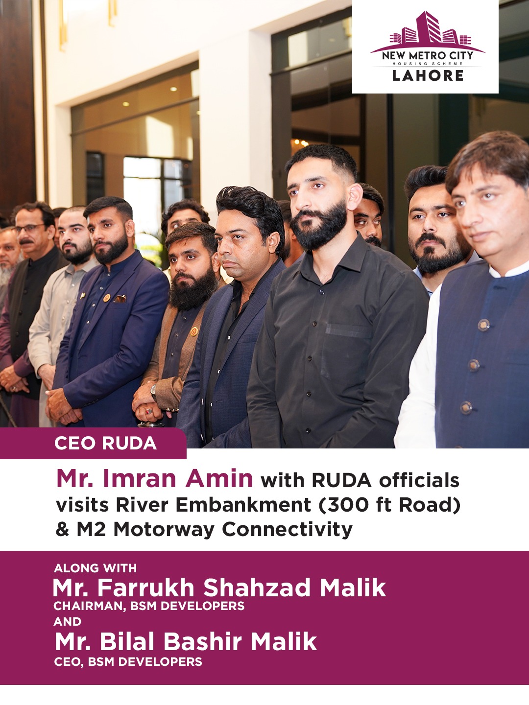 iamge 14: Exclusive Site Visit with RUDA Officials — River Embankment (300 ft Road) & M2 Motorway Connectivity.