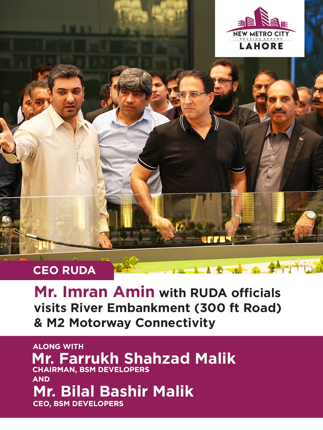 iamge 16: Exclusive Site Visit with RUDA Officials — River Embankment (300 ft Road) & M2 Motorway Connectivity.