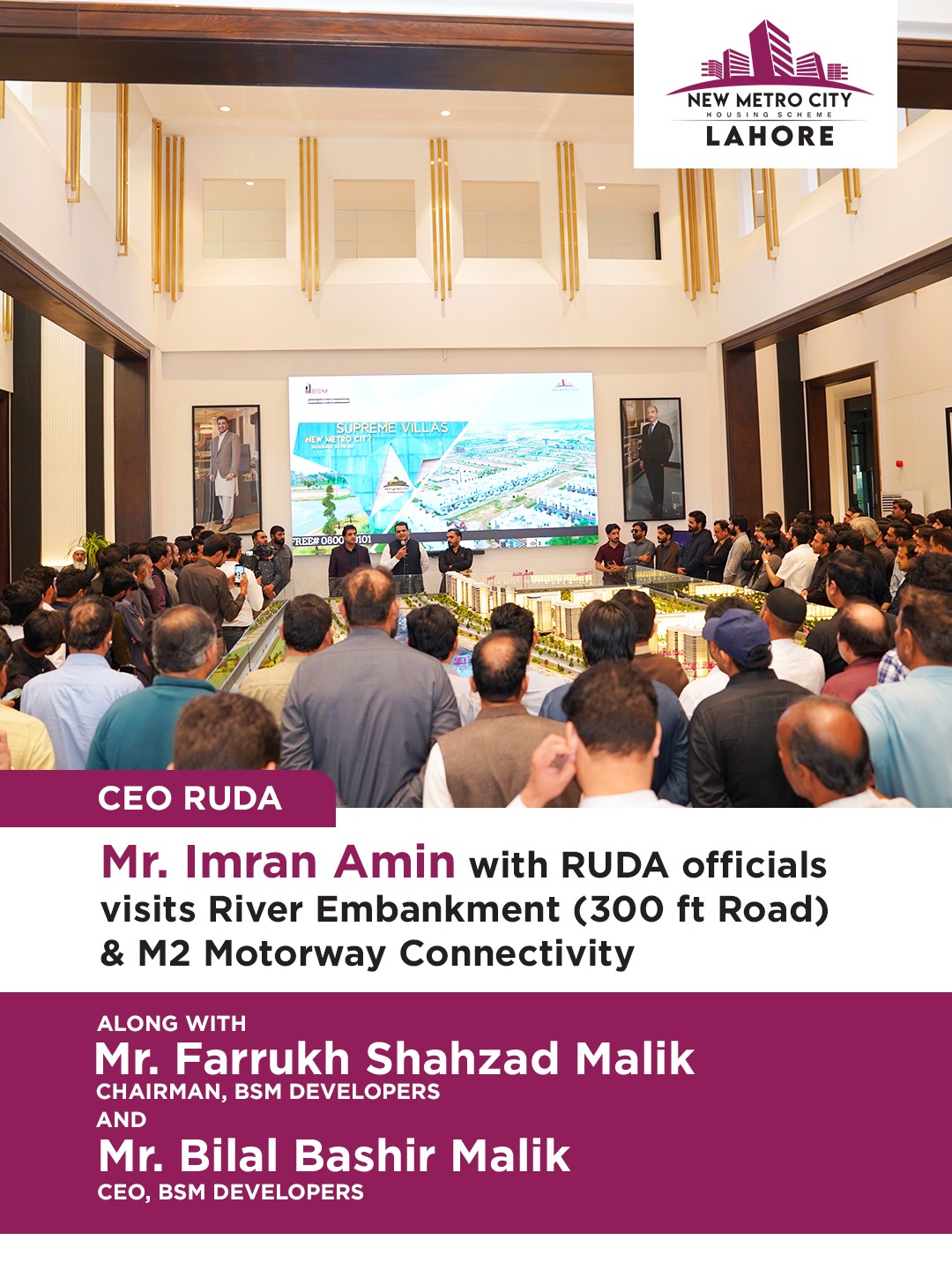 iamge 11: Exclusive Site Visit with RUDA Officials — River Embankment (300 ft Road) & M2 Motorway Connectivity.