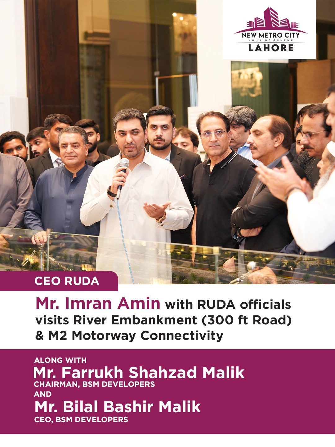 iamge 8: Exclusive Site Visit with RUDA Officials — River Embankment (300 ft Road) & M2 Motorway Connectivity.