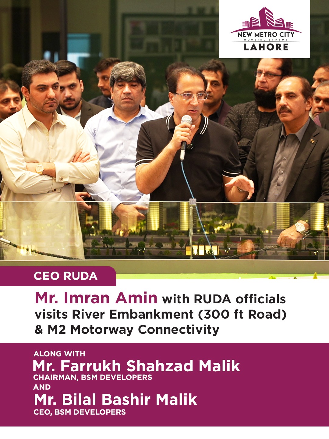 iamge 7: Exclusive Site Visit with RUDA Officials — River Embankment (300 ft Road) & M2 Motorway Connectivity.