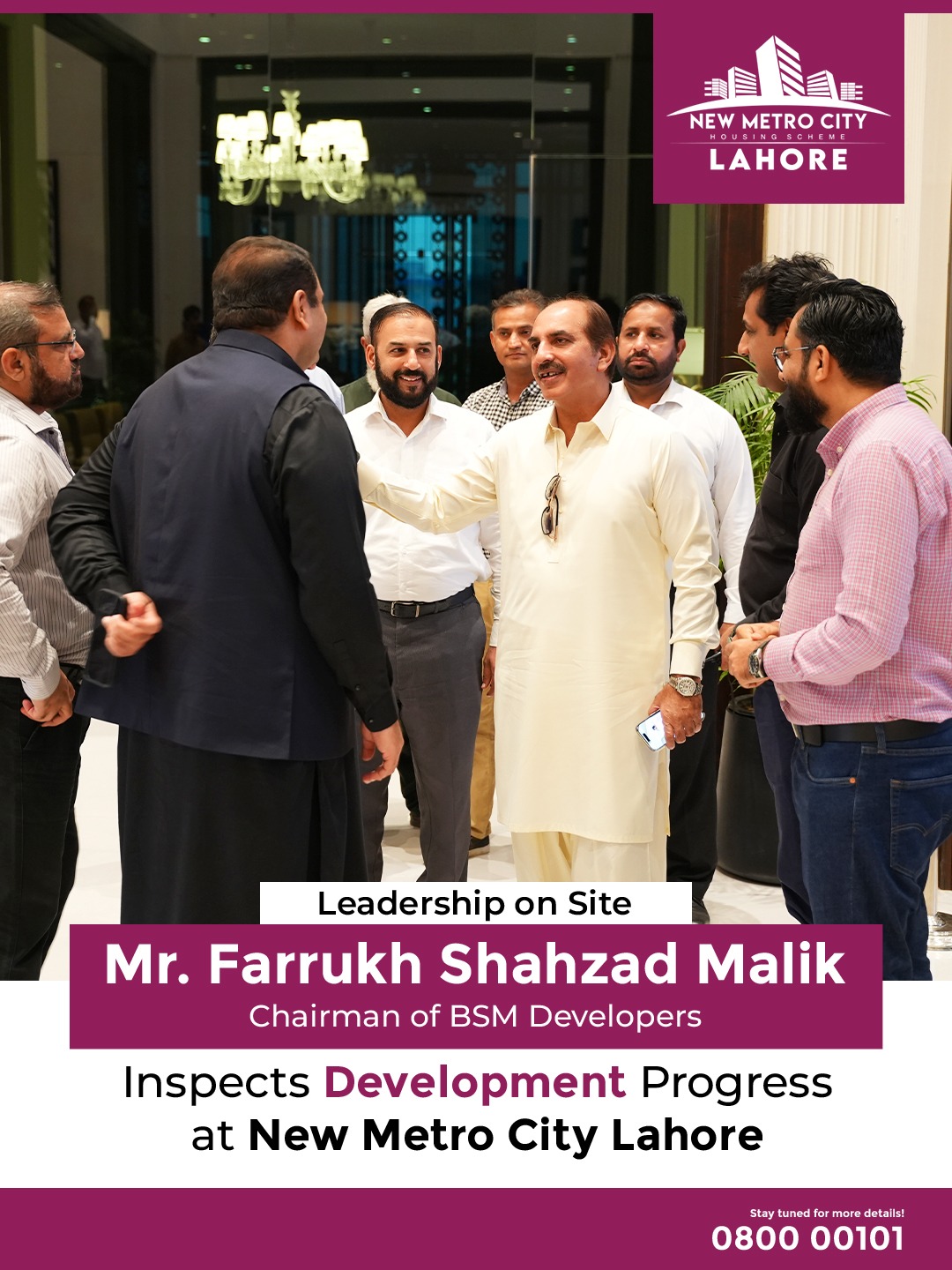 iamge 3: Chairman Farrukh Shahzad Malik Reviews New Metro City Lahore